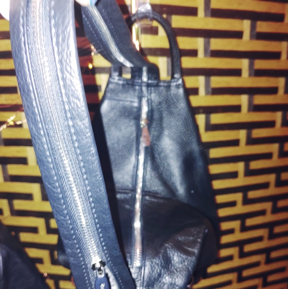 Valentina Italian Black Leather Backpack Handbag - Picture 4 of 11